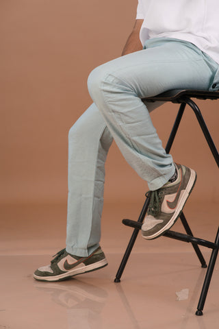 Aqua Blue Men’s Smart-Tech Lifestyle Trousers – Dare & Rise