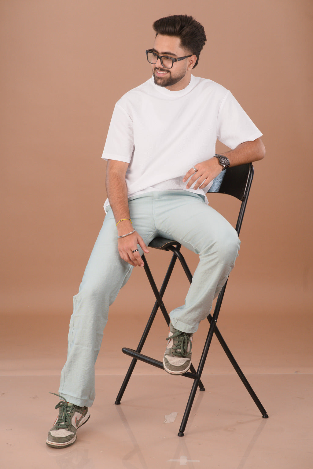 Aqua Blue Men’s Smart-Tech Lifestyle Trousers – Dare & Rise