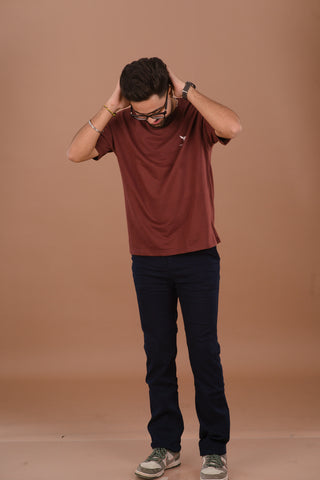 Rust Red Men’s Oversized Premium 240 GSM T-Shirt – Dare & Rise