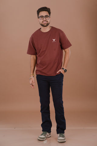 Rust Red Men’s Oversized Premium 240 GSM T-Shirt – Dare & Rise