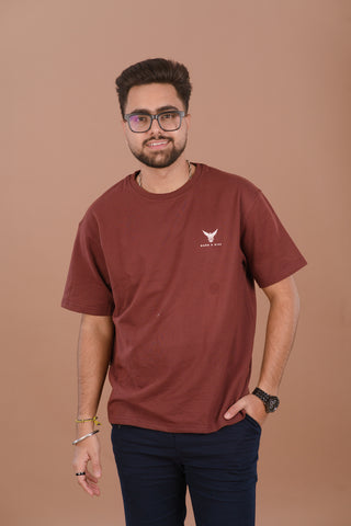Rust Red Men’s Oversized Premium 240 GSM T-Shirt – Dare & Rise