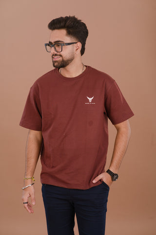 Rust Red Men’s Oversized Premium 240 GSM T-Shirt – Dare & Rise