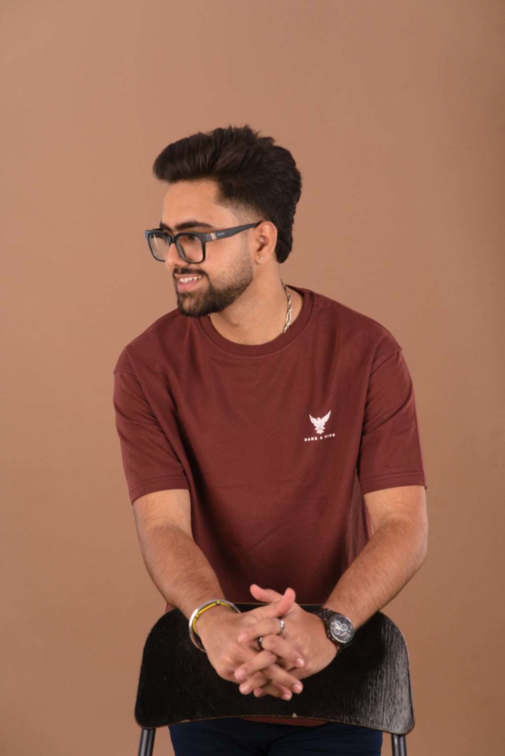 Rust Red Men’s Oversized Premium 240 GSM T-Shirt – Dare & Rise