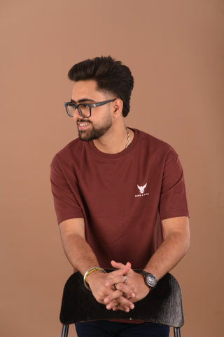 Rust Red Men’s Oversized Premium 240 GSM T-Shirt – Dare & Rise