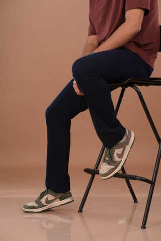 Deep Navy blue Men’s Premium Micro-Corduroy Lifestyle Trousers – Dare & Rise
