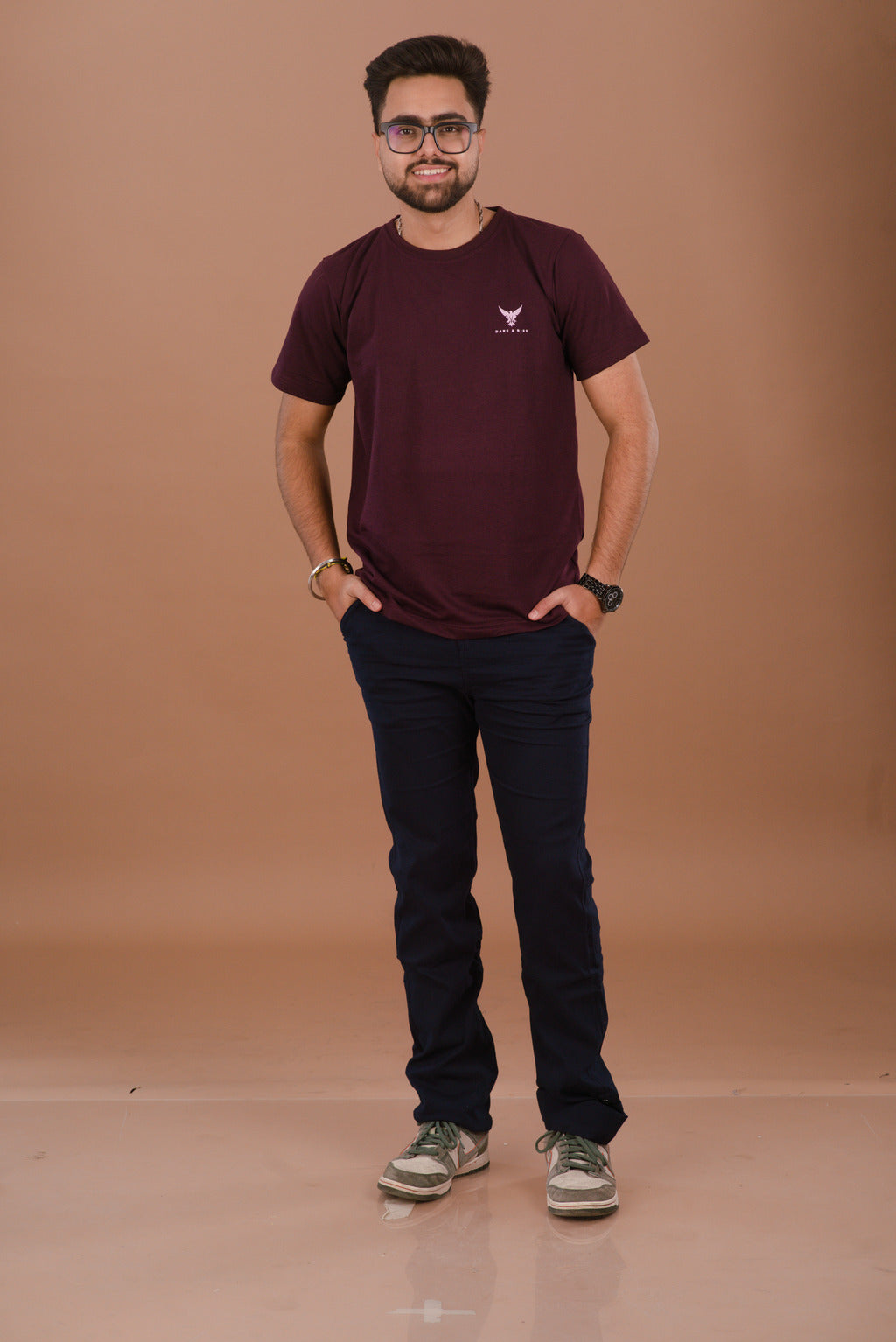 Deep Wine Men’s Premium 240 GSM T-Shirt – Dare & Rise
