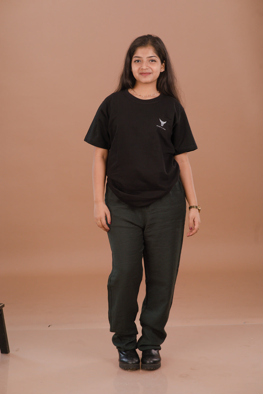 Classic Obsidian Black Women’s Premium 240 GSM T-Shirt – Dare & Rise