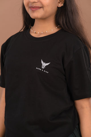 Classic Obsidian Black Women’s Premium 240 GSM T-Shirt – Dare & Rise