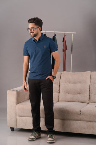 Oxford Navy blue Men’s Seamless Performance Polo – Dare & Rise