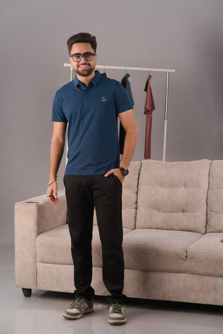 Oxford Navy blue Men’s Seamless Performance Polo – Dare & Rise