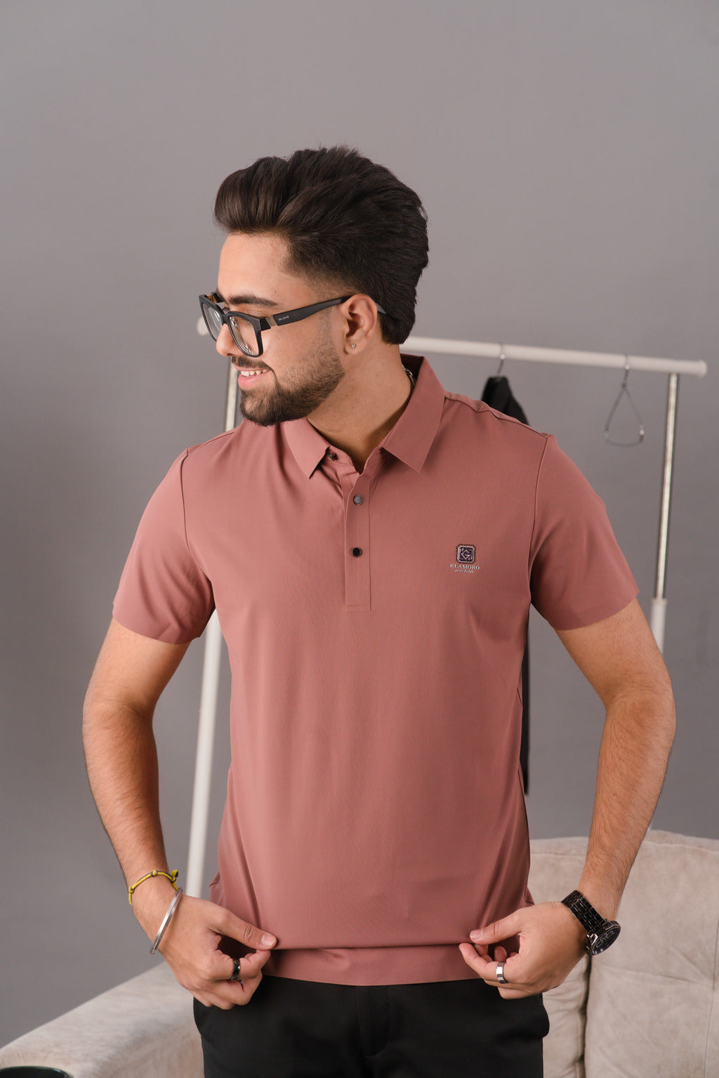 Rusty Rose Men’s Seamless Stitchless Performance Polo – Dare & Rise