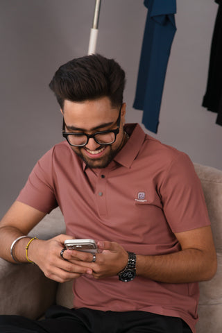 Rusty Rose Men’s Seamless Stitchless Performance Polo – Dare & Rise