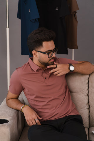 Rusty Rose Men’s Seamless Stitchless Performance Polo – Dare & Rise