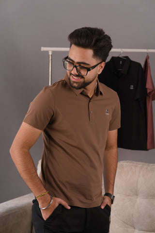 Roasted Mocha Men’s Seamless Performance Polo – Dare & Rise