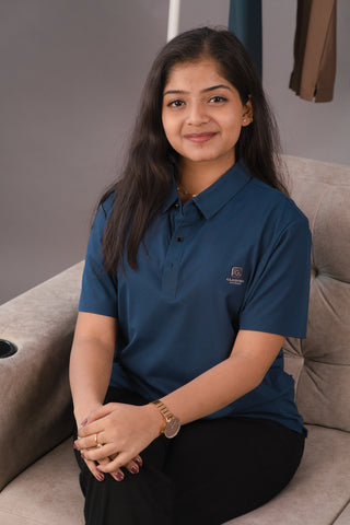 Deep Atlantic Blue Women’s Seamless Stitchless Tech Polo – Dare & Rise