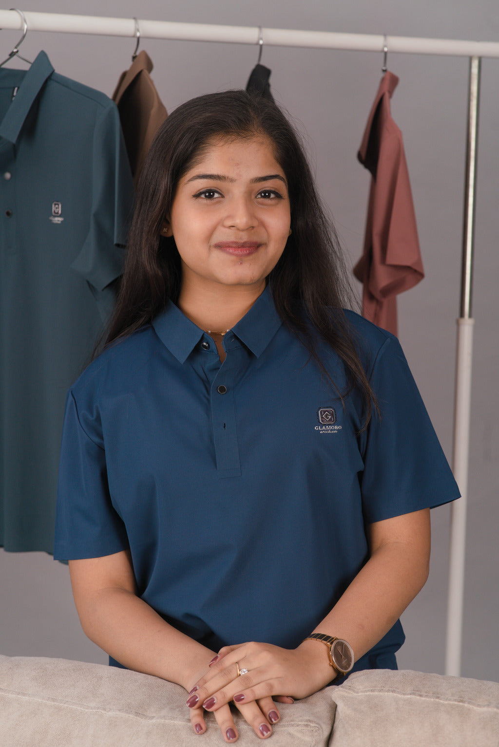 Deep Atlantic Blue Women’s Seamless Stitchless Tech Polo – Dare & Rise