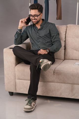 Graphite Emerald grey Men’s Stitch-less Seamless Smart Tech Shirt – Dare & Rise