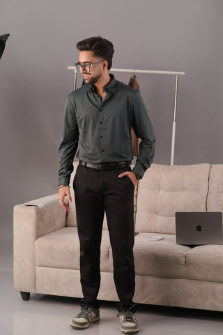 Graphite Emerald grey Men’s Stitch-less Seamless Smart Tech Shirt – Dare & Rise