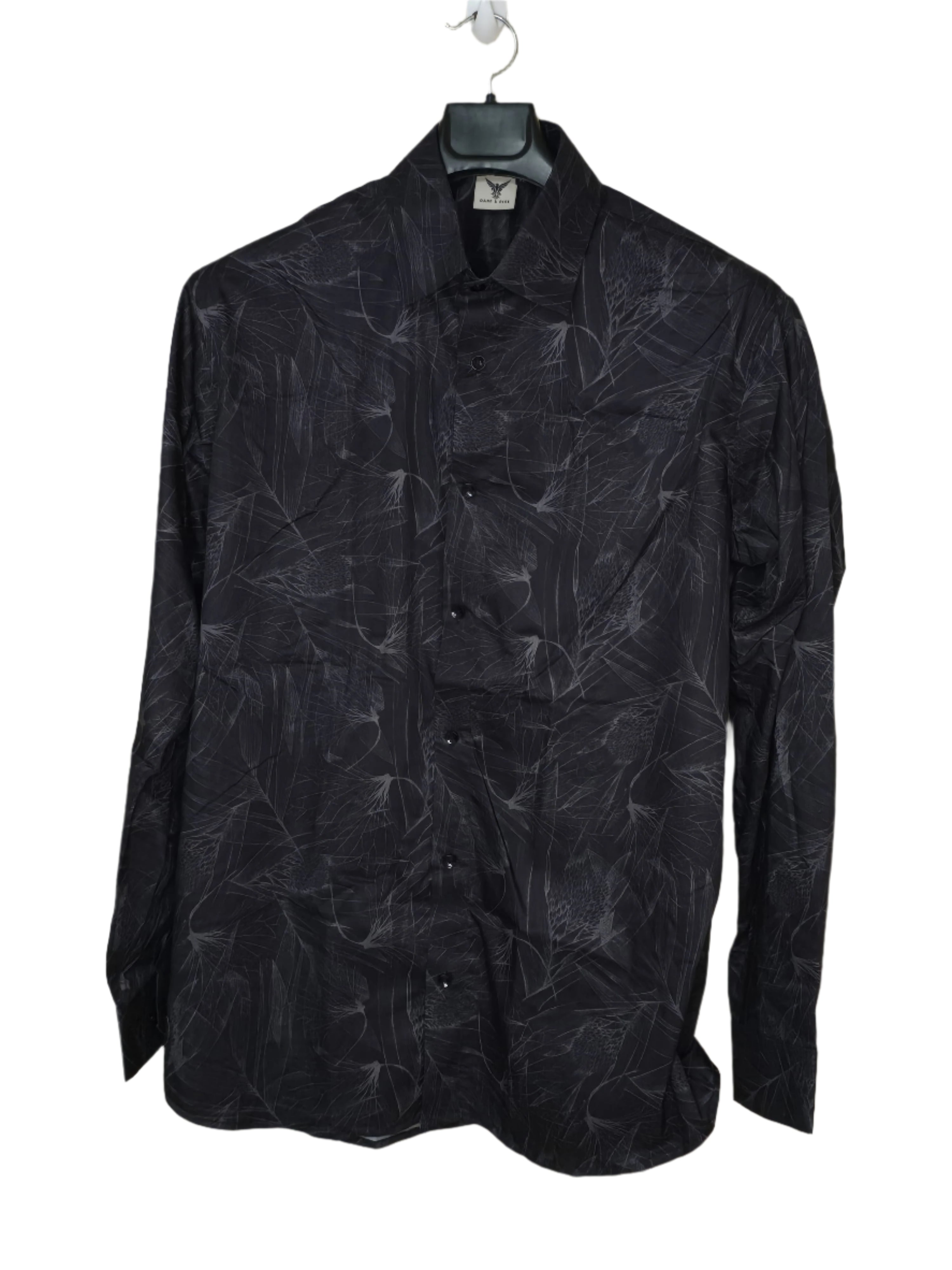 Shadow Black Printed Melange Shirt - For Women - Wrinkle resistant