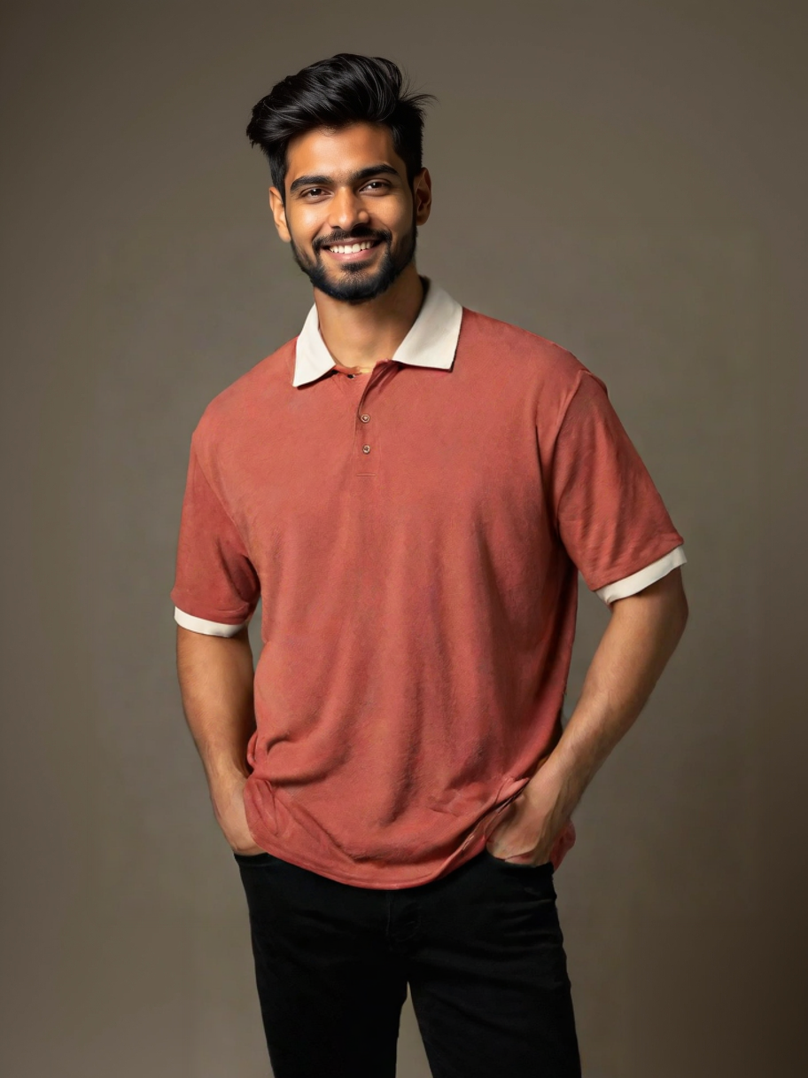 Rust Red Classic Style Timeless Polo - For Men
