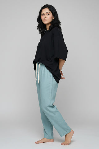 Aqua Blue Women’s Smart-Tech Lifestyle Trousers – Dare & Rise