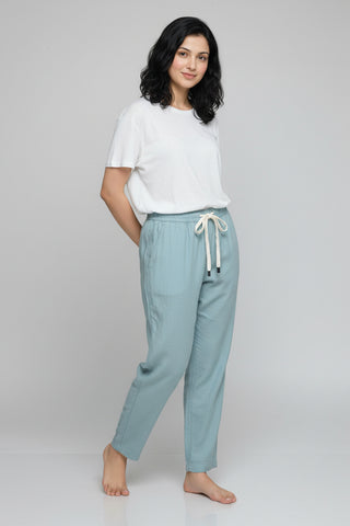 Aqua Blue Women’s Smart-Tech Lifestyle Trousers – Dare & Rise