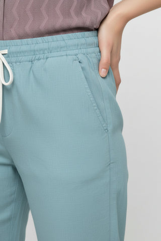 Aqua Blue Women’s Smart-Tech Lifestyle Trousers – Dare & Rise