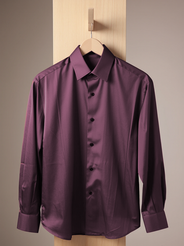 Wine Plum Stitchless Shirt - For Women - Seamless perfection