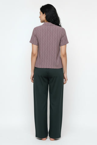 Dusty Mauve Self-Textured Premium Women’s Shirt – Wrinkle Resistant, Stretchable & Breathable