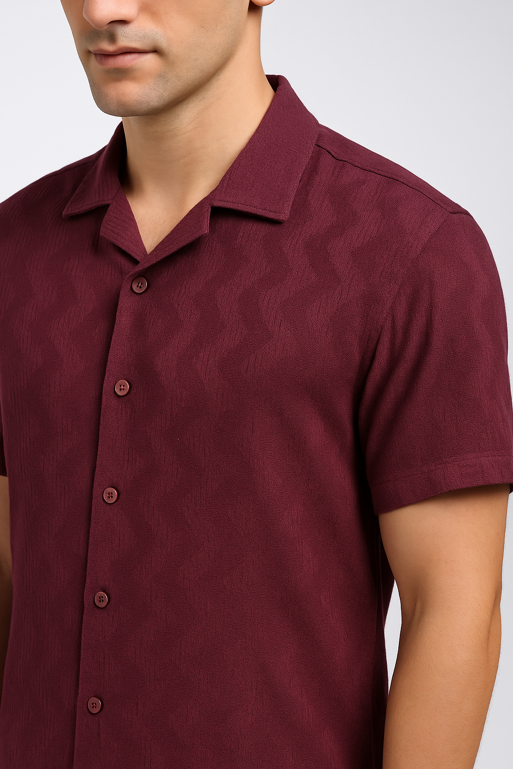 Wine Maroon Comfort Flex Wave Shirt - For Men