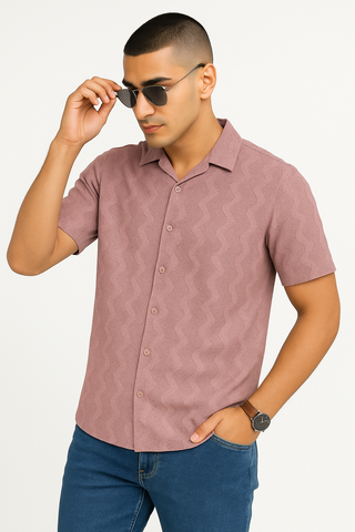 Mauve Comfort Flex Wave Shirt - For Men