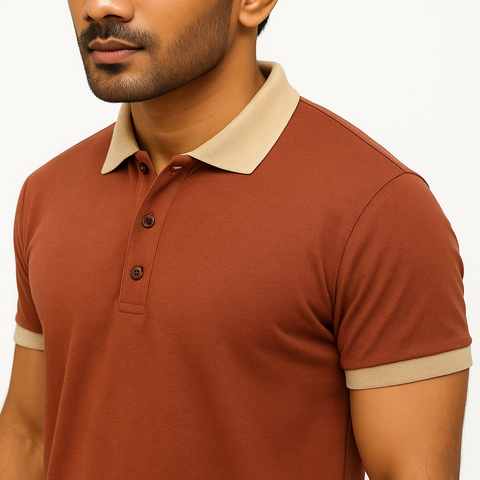 Rust Red Classic Style Timeless Polo - For Men