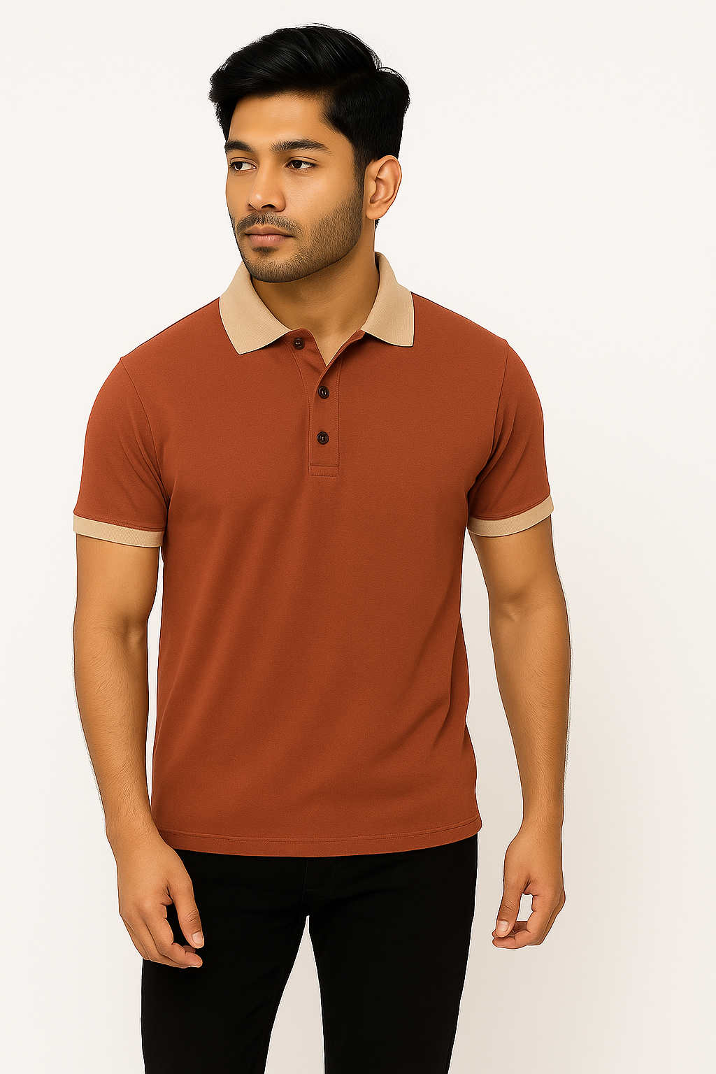 Rust Red Classic Style Timeless Polo - For Men