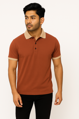 Rust Red Classic Style Timeless Polo - For Men