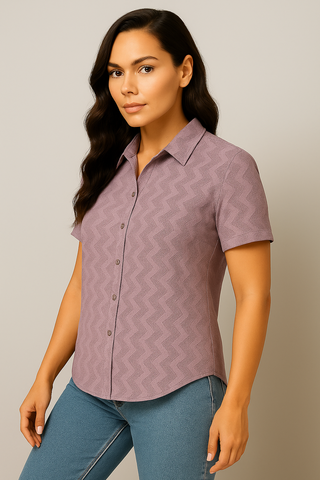 Mauve Comfort Flex Wave Shirt - For Women