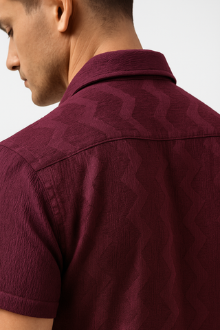 Wine Maroon Comfort Flex Wave Shirt - For Men