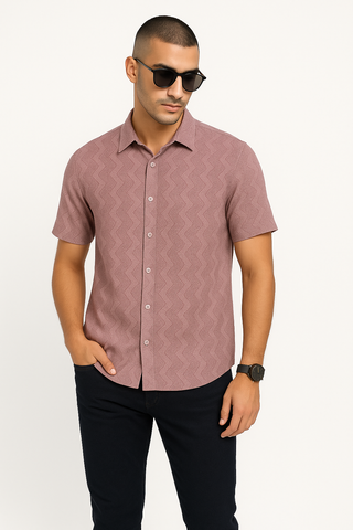Mauve Comfort Flex Wave Shirt - For Men