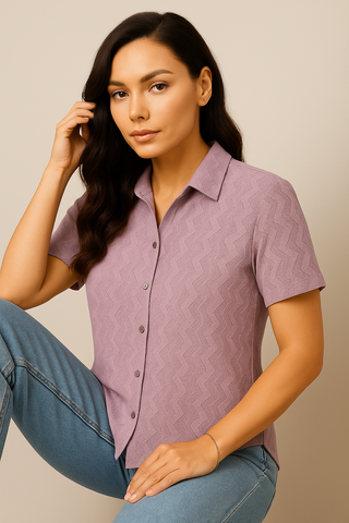 Mauve Comfort Flex Wave Shirt - For Women