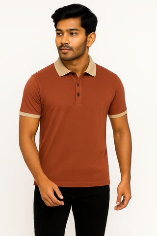 Rust Red Classic Style Timeless Polo - For Men