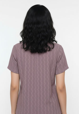 Dusty Mauve Self-Textured Premium Women’s Shirt – Wrinkle Resistant, Stretchable & Breathable