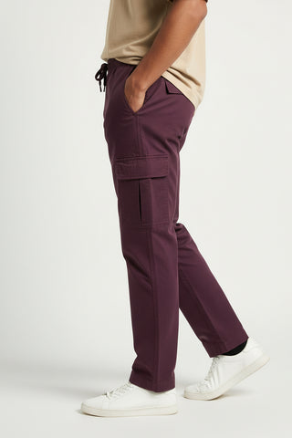Wine Maroon Men’s Premium Micro-Corduroy Lifestyle Cargos – Dare & Rise