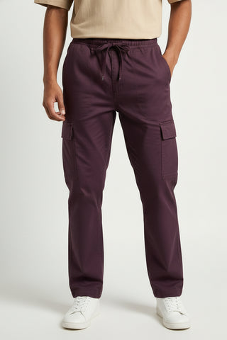 Wine Maroon Men’s Premium Micro-Corduroy Lifestyle Cargos – Dare & Rise
