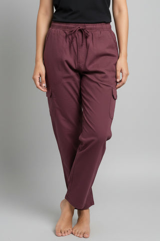 Wine Maroon Women’s Premium Micro-Corduroy Lifestyle Cargos – Dare & Rise