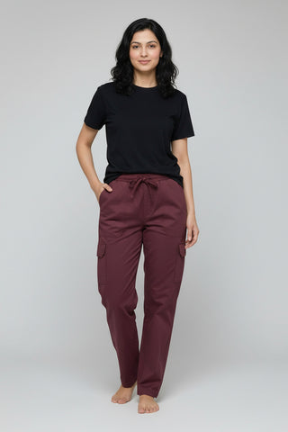 Wine Maroon Women’s Premium Micro-Corduroy Lifestyle Cargos – Dare & Rise