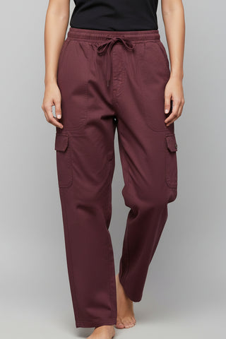Wine Maroon Women’s Premium Micro-Corduroy Lifestyle Cargos – Dare & Rise