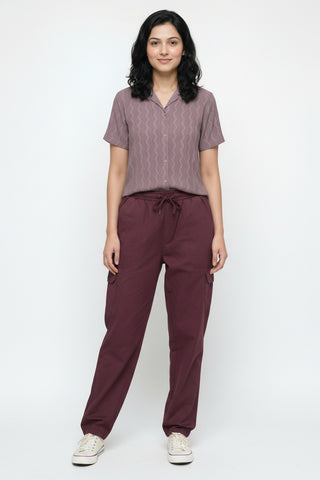 Wine Maroon Women’s Premium Micro-Corduroy Lifestyle Cargos – Dare & Rise